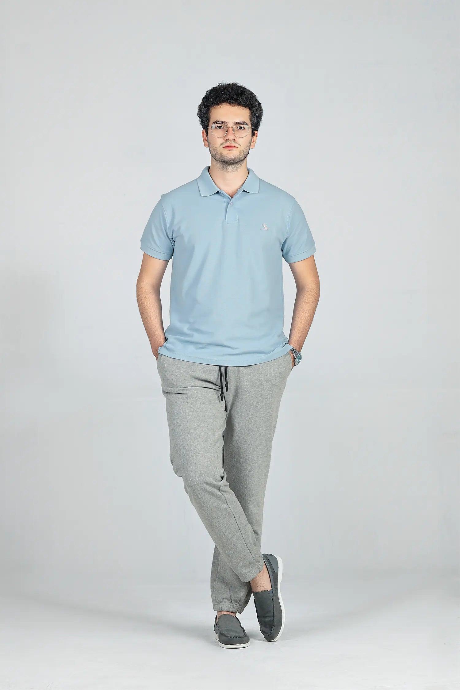 Blue Polo with Pink Logo - Lepus