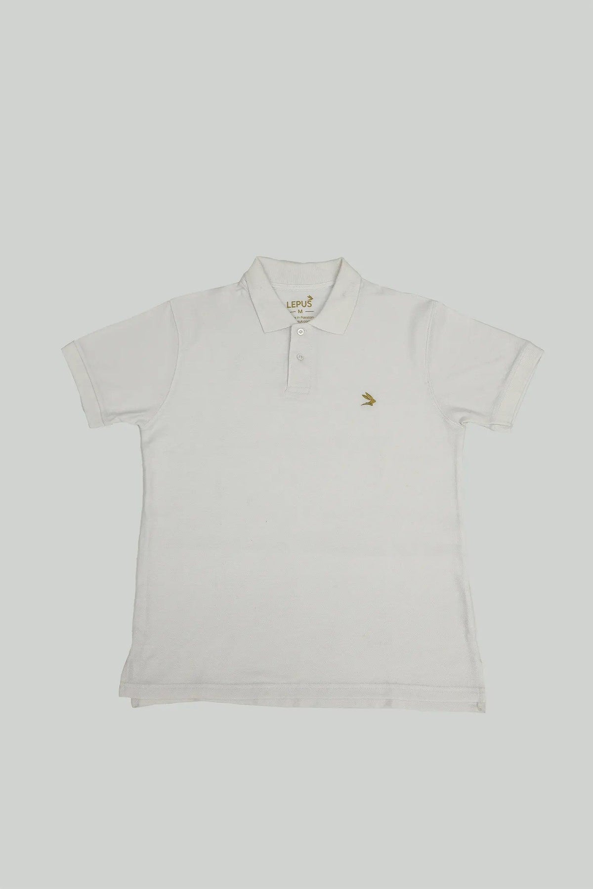 White Polo with Beige Logo - Lepus