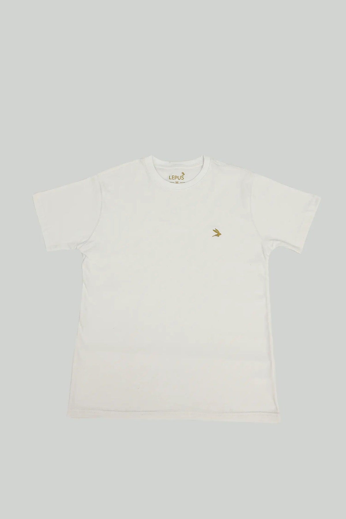 White T-Shirt with Beige Logo - Lepus