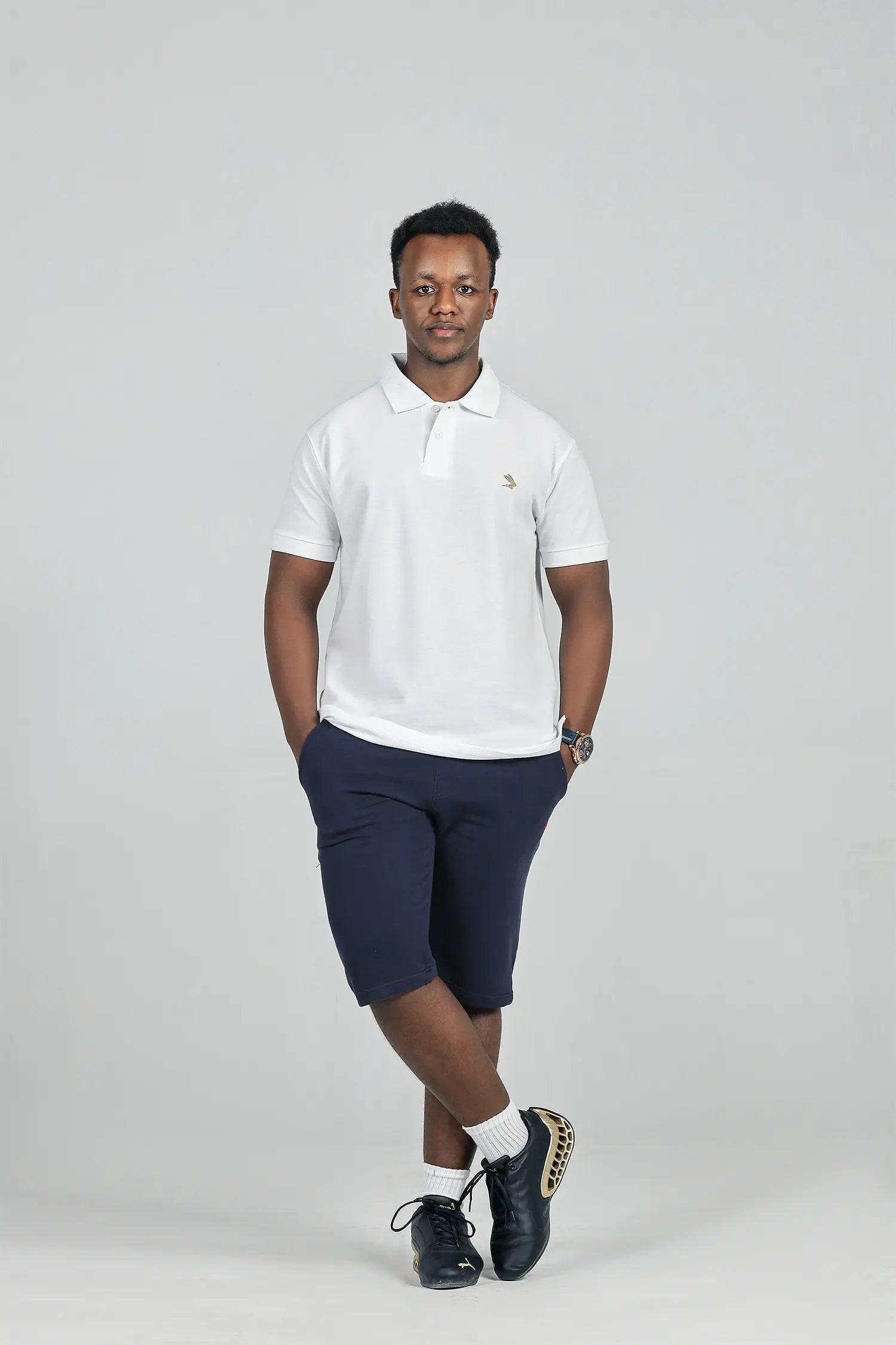 White Polo with Beige Logo - Lepus