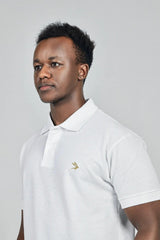 White Polo with Beige Logo - Lepus